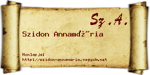 Szidon Annamária névjegykártya